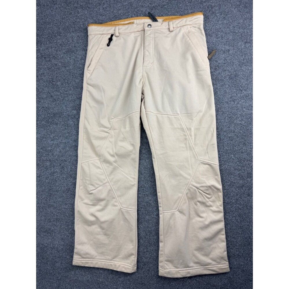 686 Pants Men's‎ Medium Cream Fleece Lined Zipped Pockets Outdoor Ski Snow